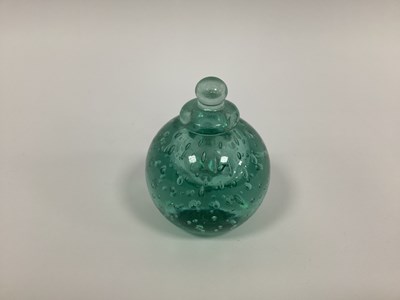 Lot 1016 - A Late XIX Century Green Glass Dump Inkwell...