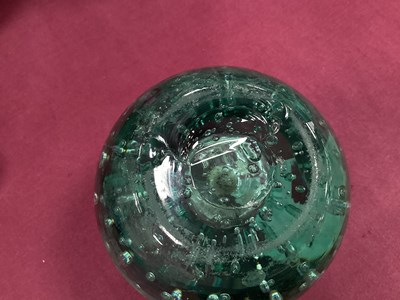 Lot 1016 - A Late XIX Century Green Glass Dump Inkwell...