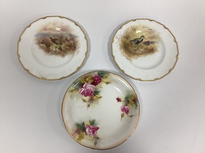 Lot 1054 - A Pair of Royal Worcester Porcelain Cabinet...