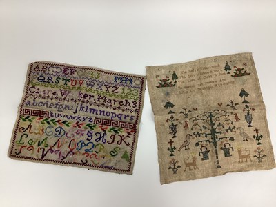 Lot 1347 - An Early XIX Century Sampler, worked in silks...