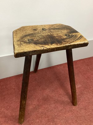 Lot 1511 - A XIX Century Elm Three Legged Cutler's Stool,...