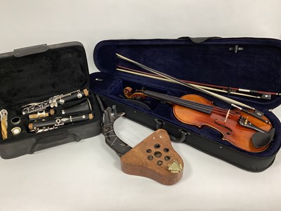 Lot 1395 - A Modern Kinglos Violin, with neck rest and...