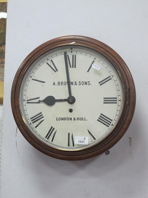 Lot 1537 - Late XIX Century Mahogany Fusee Wall Clock, (A....