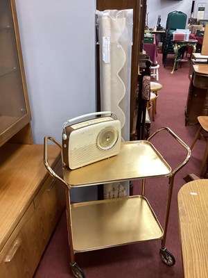 Lot 1487 - A retro style chrome drinks trolley, Bush...