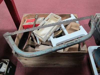 Lot 1093 - Tools; A box of vintage tools to include...