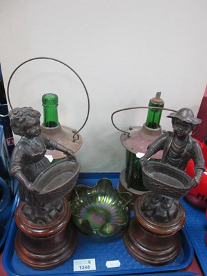 Lot 1348 - Pair of Late XX Century Metal Basket Carrier...