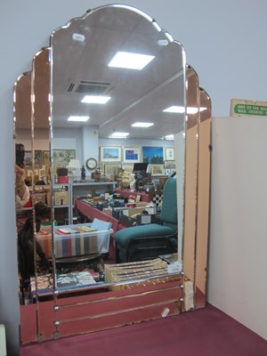 Lot 1316 - Art Deco Wall Mirror, with arched shaped top,...