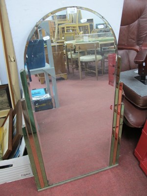 Lot 1452 - Art Deco Wall Mirror, with an arched top,...