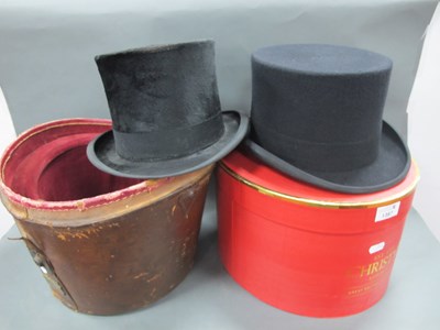 Lot 1387 - Lincoln Bennett, Black Silk Top Hat in leather...