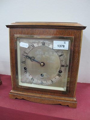 Lot 1378 - Elliott Oak Cased Westminster Chimes Mantle...