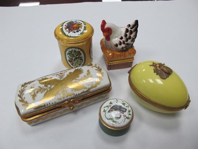 Lot 1281 - Limoges Ovoid Trinkint Box, with bee...