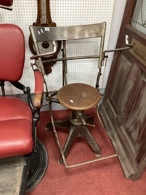 Lot 1463 - Dentists Chair, circa 1930's, steel and chrome...