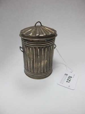 Lot 1276 - Hallmarked Silver Lidded Canister, in the form...