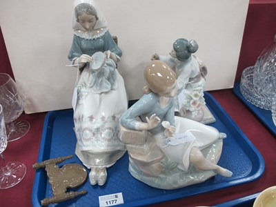 Lot 1177 - Lladro Figures - Geisha arranging flowers,...