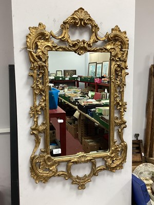 Lot 1473 - Gilt Scroll Framed Wall Mirror, with pierced...