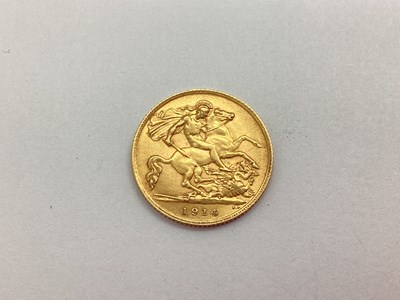 Lot 141 - 1914 George V Gold Half Sovereign.