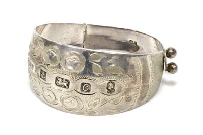 Lot 156 - A Hallmarked Silver Jubilee Hinged Bangle, BWW,...