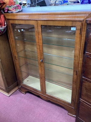 Lot 1476 - 1930's Walnut Straight Fronted Display Cabinet,...