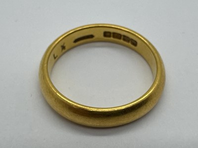 Lot 116 - A 22ct Gold Plain Wedding Band Ring, (finger...