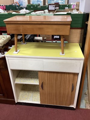 Lot 1481 - Kitchen Cabinet, circa 1960's, with yellow...