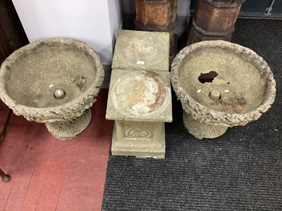 Lot 1467 - Pair of Concrete Garden Urns, circa late XX...