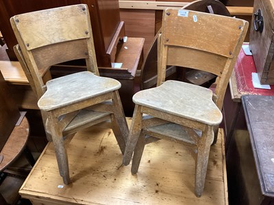 Lot 1493 - Four Stackeasy Light Wood Infants School...