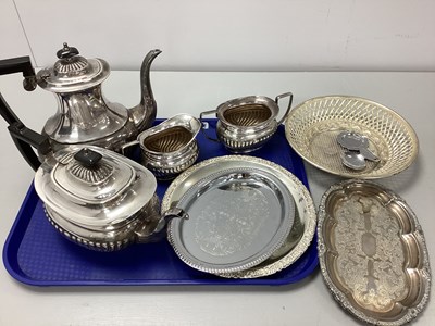 Lot 195 - An Art Deco Style Sheffield Plate Four Piece...