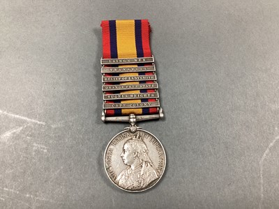 Lot 671 - Boer War Queens South Africa Medal with 6...