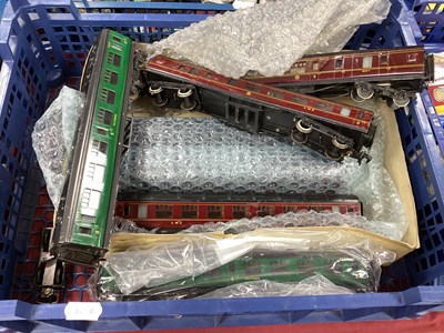 Lot 529 - Seven Exley 00 gauge coaches in LMS Red and...