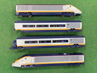 Lot 394 - A Hornby OO Gauge Four Car Eurostar, playworn,...