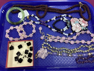 Lot 221 - An Assortment of Hardstone Jewellery, to...