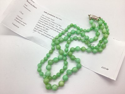 Lot 144 - JKa Kohle of Pforzheim; A Jade Bead Multi-row...