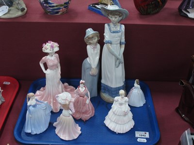 Lot 1242 - Two Nao Figures of Girls; together with six...