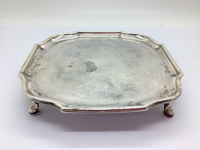 Lot 22 - A Hallmarked Silver Card Tray, J.D&S, 1933, of...