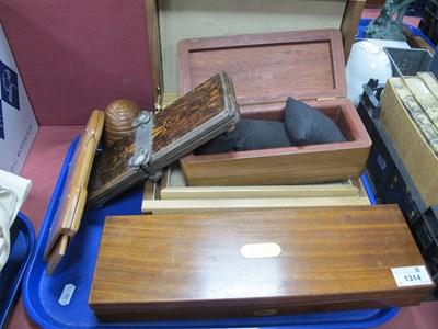 Lot 1314 - Jewellery box, beehive string box, mahogany...