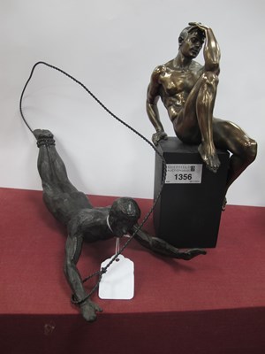 Lot 1356 - Veronese Nude Male 'The Thinker' Figure, 24cm...