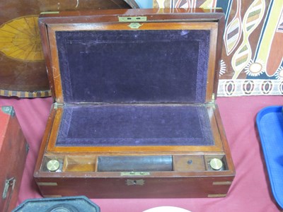 Lot 1286 - XIX Century Mahogany Writing Slope, with brass...