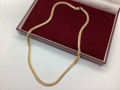 Lot 79 - A 9ct Gold Flat Curb Link Chain, London import...