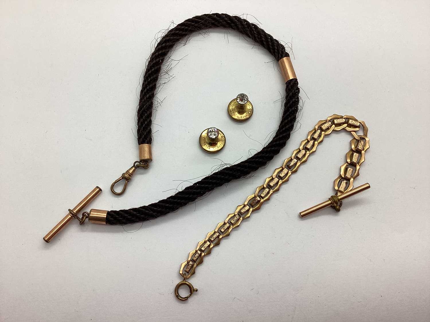 Lot 79 - A Victorian Mourning Plaited Hair Watch Chain,...