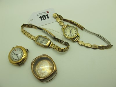 Lot 151 - A Vintage 18ct Gold Cased Ladies Wristwatch...