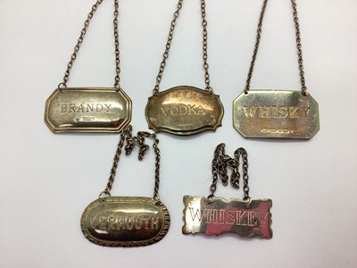 Lot 40 - Three Hallmarked Silver Decanter Labels,...