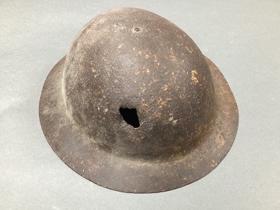 Lot 557 - WWI British Army Raw Edge Brodie Helmet, with...