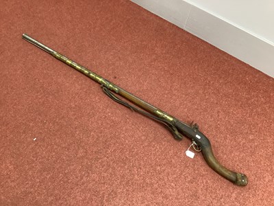 Lot 533 - XIX Century Afghan Flintlock Jezail Rifle,...