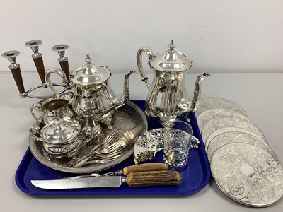 Lot 196 - An Assortment of Platedware, to include a four...