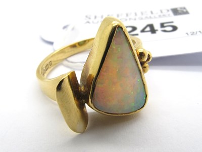 Lot 245 - An 18ct Gold Opal Set Dress Ring, of Modernist...