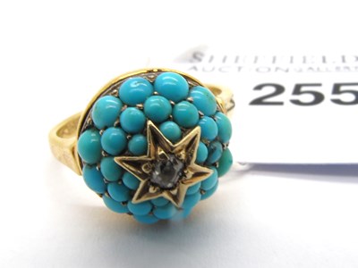 Lot 255 - A Victorian Diamond and Turquoise Etruscan...