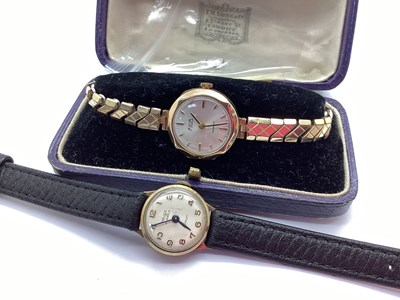 Lot 249 - Avia; A 9ct Gold Cased Ladies Wristwatch, the...