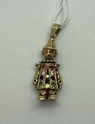 Lot 540 - A 9ct Gold Clown Pendant, with alternate inset...