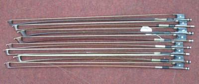 Lot 1300 - Eight Various Violin, Viola and Cello Bows,...