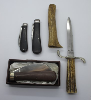 Lot 217 - A.Wright Pruner, wood scales, brass linings,...